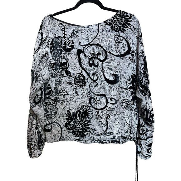 Lavender Brown Tops - Lavender Brown Top Womens Small Multicolor Paisley Silk Blend Long Sleeve Blouse